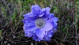Flower Hair Clip - Purple Lace