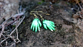 Zombihand Earrings - Sludge Green