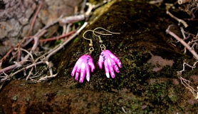 Zombihand Earrings - Putrid Pink